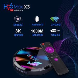 X3 Android 9.0 TV Box Amlogic S905X3 8K 2.4G/5G Wifi BT4.0 Set Top Box Google Voice Media Player H96 MAX 4GB 128GB VS X96