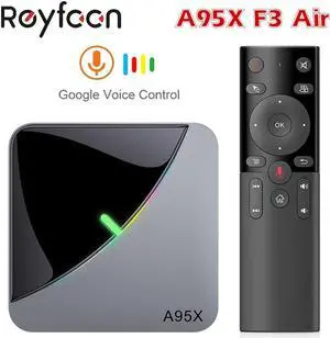 9.0 RGB Light Smart TV Box Amlogic S905X3 USB3.0 1080P H.265 4K 60fps Wifi Google Player Youtube  F3 Air 8K TVBOX
