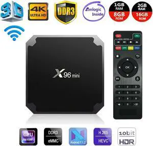 mini Smart TV Box Android 7.1 8GB/16GB TV Box Amlogic S905W H.265 4K 2.4GHz WiFi Media Player Set Top Box