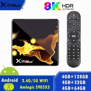 X99 MAX+ S905X3 Smart TV Box Android 9.0 4GB 32GB 64GB 128GB 2.4G/5G WiFi 1000M Media player 8K HD Set top box pk x96 max