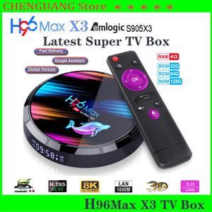 2020H96Max X3 Smart TV Box Android9.0 4G 128G Amlogic S905X3 2.4G/5G WIFI BT4.0 1000M 8K Google Media Play H96MAX Andorid TV Box