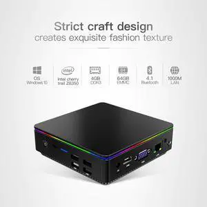 Windows 10 Mini PC 4GB RAM 64GB ROM  Cherry Trail Z8350 Media Player 2.4G 5G WiFi 1000M LAN Bluetooth Smart TV Box