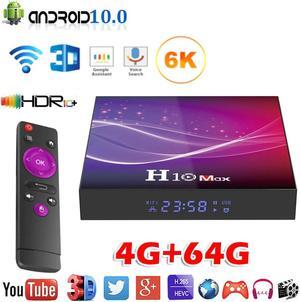 top box H10 max Android 10.0 tv box 2.4G/5GHz Wifi BT 100M  4K Smart tvbox 4GB 64GB HD Smart Media Player -top box