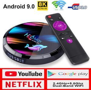Box H96 max Android  Box Netflix Youtube HD 8K  Box Android 9.0 Google Voice Assistant H96 max X3 Smart  Box