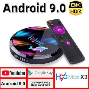 BOX Android 9.0  H96 Max X3  Box 4GB 64GB HDMI 2.1 LAN 1000M 2.4G/5G WIFi Google Youtube Online Movie S905X3 Android  BOX