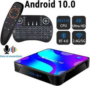 10.0 TV BOX RK3318 4K Youtube Google Assistant 4G 32G 64G 128G Set Top Box 3D H.265 2.4Gand 5.8G Wifi media player