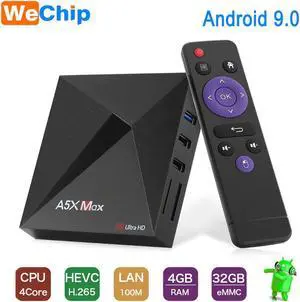 A5X MAX 4G+32G Smart Android 9.0 TV Box RK3318 Quad-Core Support 4K DH 3.0 USB 2.4G  Wifi Wireless Set Top Box