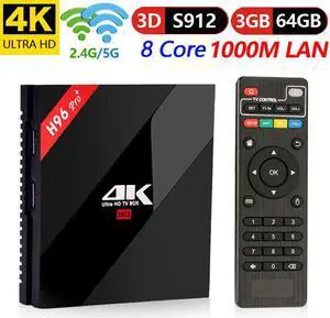 3GB 64GB TV Box  Pro+ Amlogic S912 Android 7.1 TV Box Bluetooth 4.1 4K 60fps 2.4G/5GHz WIIF Media Player IPTV top set box