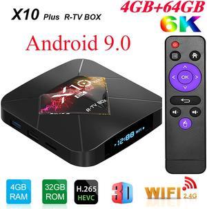 BOX X10 Plus Android 9.0 Smart TV Box Allwinner H6 2.4G WiFi 4GB RAM 32GB/64GB ROM Set Top Box USB3.0 H.265 6K Media Player