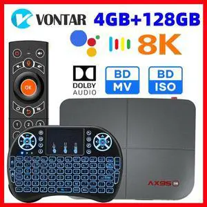2020 Smart TV Box Android 9.0 AX95 8K Max 4GB RAM 128GB Amlogic S905X3 Support Dolby BD MV BD ISO Dual Wifi 4K 60fps Set top Box