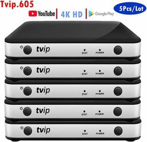 5PCS/Lot Linux Android tv box TVIP 605 4K 2.4G/5G WiFi Quad Core Smart Linux box Tvip Box tvip605 Dual System v.605 H2.65 Tv box