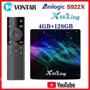 S922X TV Box Android 9.0 X88 King 4GB RAM 128G ROM Media Player Dual Wifi BT5.0 1000M 4K 60fps USB3.0 Youtube