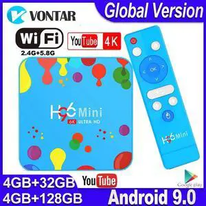 Mini Android TV Box Max 4GB RAM 128GB ROM Smart TV Box Android 9.0 mini Allwinner H6 2.4/5G Wifi TVBOX support Youtube 4K