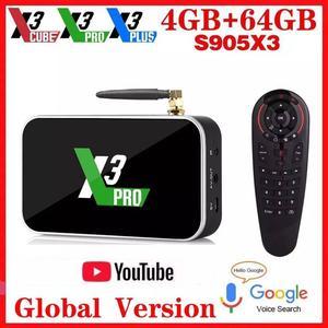 S905X3 TV BOX Android 9.0 X3 Plus 4GB RAM 64GB ROM X3 PRO Set Top Box 2.4G/5G WiFi 1000M 4K X3 Cube Media Player