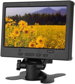 7in Portable Monitor TFT LCD Widescreen 1024x600 16:9 Display with Stand Support /VGA/AV Input for Raspberry Pi/Car Display
