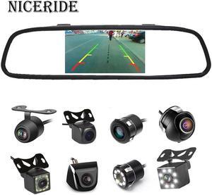 Night Vision Reversing Rear View Camera Waterproof 4.3 Inch HD Car Rearview Mirror Monitor Auto Parking Aid Assistance