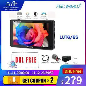 LUT6/6S 6 Inch 2600nits HDR 3D LUT Touch Scre Camera Field DSLR Monitor with Waveform VectorScope for Youtube