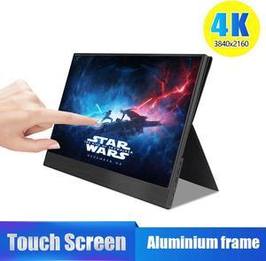 4K Touch 15.6 Portable Monitor,13.3 Inch 3840 x2160 Ultra Slim IPS LCD Display With  Type C for Computer Laptop PS4