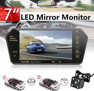 7 Inch bluetooth TFT LCD Color Mirror Monitor Viedo MP5 Player Remote Control Auto Car Rearview Backup Reversing Camera