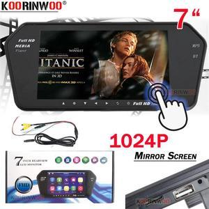 Media 1024P Touch Screen 7" LCD Car Monitor Mirror Rear view Camera wide angle Parking Bluetooth Connect to Phone DVD