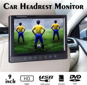 9inch Car DVD Headrest Monitor Video Player LCD Display 1080P HD Screen Headrest Monitor USB SD Game Function Remote Control