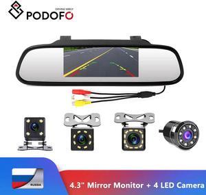 4.3" Car Rearview Mirror Monitor Auto Parking System + LED Night Vision Backup Reverse Camera CCD Car Rear View Camera