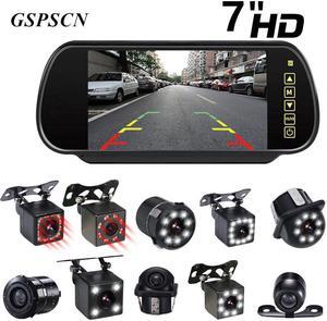 Car 7inch Mirror Monitor Full Touch Screen LCD Rearview monitors LED Night Vision Waterproof Rear View Camera infrared