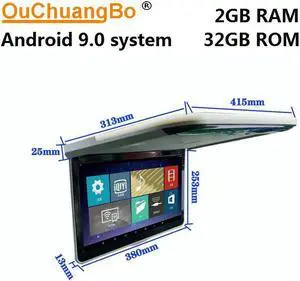 Car Roof Mounted Overhead Flip Down for 15.6 inch monitor with USB  1920x1080 android 9.0 OS 1080P 2+32GB