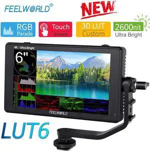 LUT6 6 Inch IPS 2600nits 3D LUT HDR Touch Screen Camera Field Monitor with Waveform Vector Scope for DSLR  Cameras
