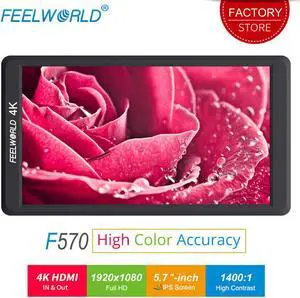 F570 5.7 inch Camera Field Monitor 4K  1400:1 Contrast LCD IPS Full HD 1920x1080 External Monitor for Nikon Camera