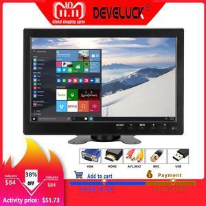 10 inch Car Monitor IPS Display with VGA  USB interface Cameras Reverse Image Flip 2 Channel Security Monitor Paking System