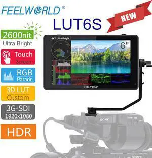 LUT6S 6 Inch 2600nits HDR 3D LUT Touch Scre Camera Field DSLR Monitor with Waveform for Stabilizer Video Shooting