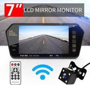 7 Inch TFT LCD Car Rear View Mirror Monitor +Night Vision Reverse Car Camera bluetooth Packing System for Car Rearview Monitors