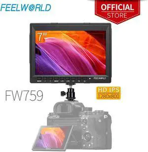 FW759 7 Inch IPS 1280x800 Camera Field DSLR Video Monitor with Peaking Focus HD 7" LCD Monitor for BMPCC Canon Sony