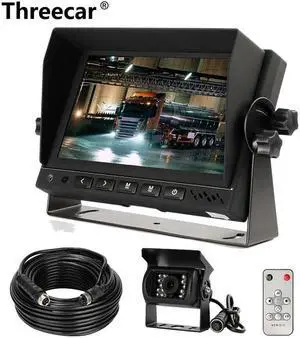 Parking System Rear View Camera Aviation head Video Cable with HD 7'' Truck Bus Parking Camera Monitor System, DC12V~36V