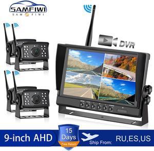 9 inch Wireless Car Monitor 4ch Quad DVR Dash Monitors Display IPS Screen Video Recorder Truck Wifi Backup Vehicle Camera