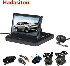 5" TFT LCD HD800*480 Screen Car monitor Reversing parking monitor Foldable design+Wired or Wireless Rearview camera Optional