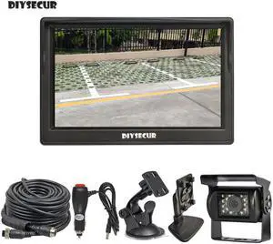5" DC12V-24V 4PIN Reverse Rear View Car Monitor Waterproof CCD Night Vision Backup Bus Truck Camera free Car Charger