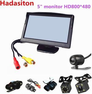5" TFT LCD HD800*480 Screen Car Monitor Reverse Parking monitor with 2 video input,Wired or Wireless Rearview camera (optional)