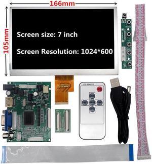 7 inch 1024*600 Screen Display LCD TFT Monitor Remote Driver Control Board  VGA AV for Lattepanda,Raspberry Pi Banana Pi