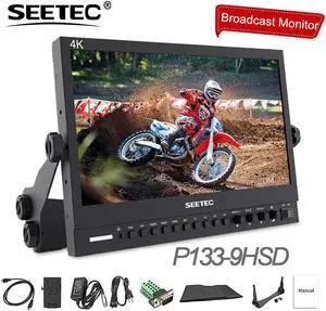 P133-9HSD 13.3"IPS 3G SDI 4K  Broadcast Monitor Full HD 1920x1080 Field Video Desktop LCD Monitor with AV DVI