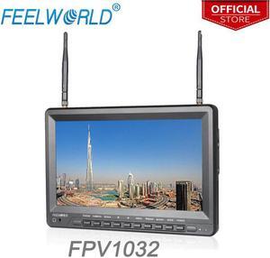 FPV1032 10.1 Inch IPS FPV Monitor with Built-in Battery Dual 5.8G 32CH Diversity Receiver 1024x600 Wireless Monitors