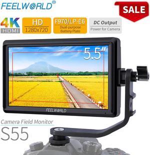 S55 5.5 inch DSLR Camera Monitor 4K  LCD IPS HD 1280x720 Display Field Monitor 8.4V DC Output for Nikon Sony Canon