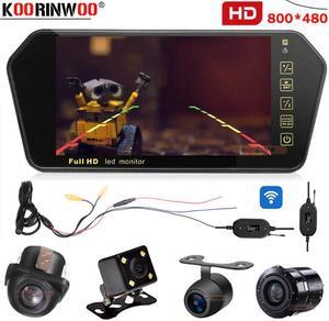 Auto Reverse Parking system 7" TFT LCD Screen Car Monitor Mirror Player Car Rearview camera Wireless Adopter For DVD