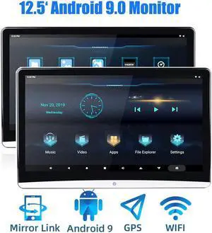 12.5 inch Android 9.0 Car Headrest Monitor 1920 * 1080 4K 1080P Touch Screen WiFi / Bluetooth / USB / SD /  / FM / Mirror