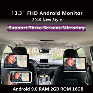 13.3 Inch Android 9.0 Car Headrest Monitor Same Screen 4K 1080P Touch Screen WIFI/Bluetooth/USB/SD//FM/Mirror Link/Miracast