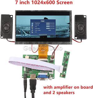 New! 7 inch LCD 1024*600 Monitor Display Screen Kit with Amplifier and 2 pcs Speakers for Raspberry  4 B All Platform/ PC