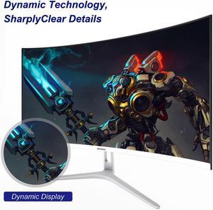 32 Inch Curved Gaming Monitor 1800R 75Hz Frameless with  DVI DP Audio,VESA,FreeSync,Flicker-Free,Eye Care Tech