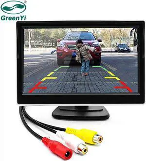 5 Inch Car TFT Color LCD Rear View Monitor Digital Screen Display Support VCD DVD GPS Camera with 2 Video Inputs