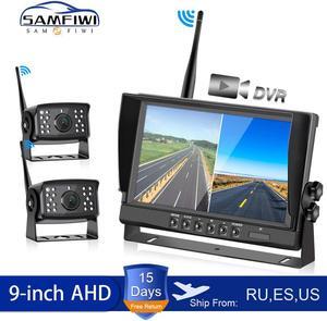 9 Inch Wireless Car Monitor Wifi 360 Camera DVR Monitors Backup Recorder IPS Screen Mirror of Reverse Rear View Camera for Truck